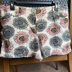 LOFT Floral Linen Shorts
